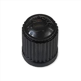Black plastic tyre valve cap