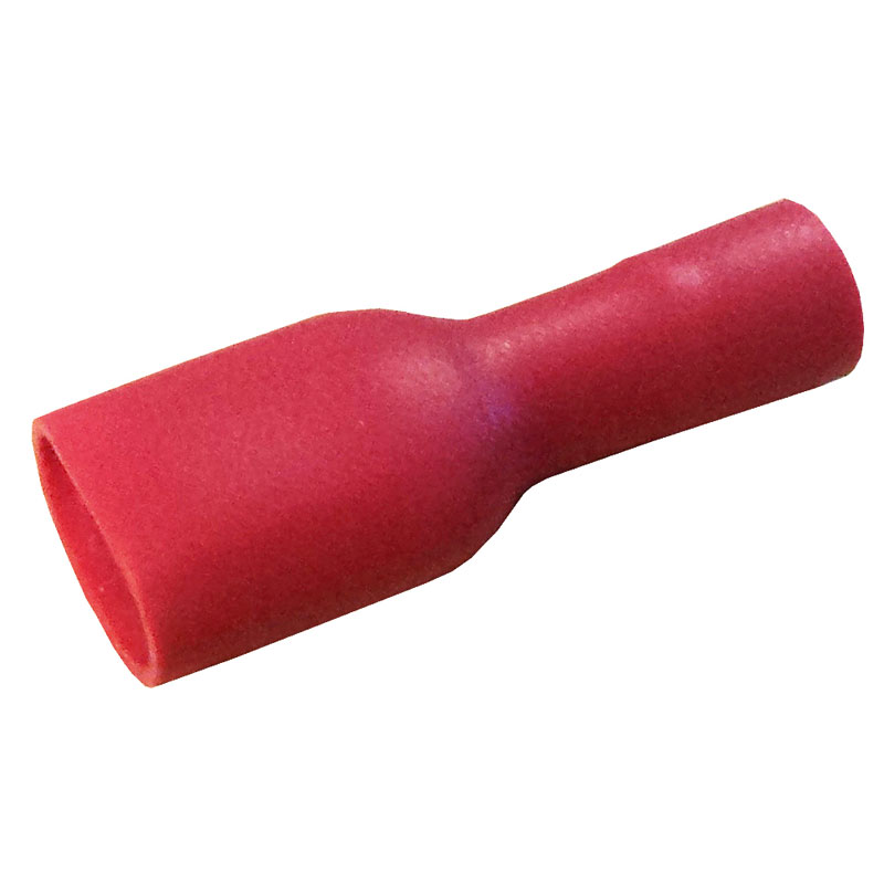 Red 2.8mm Female Push-on Ful/Ins Pk100