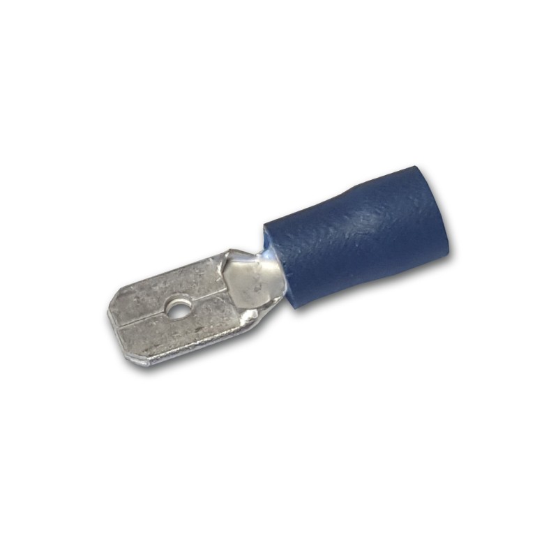 Blue 6.3mm Male Push-on Terminals Pk1000