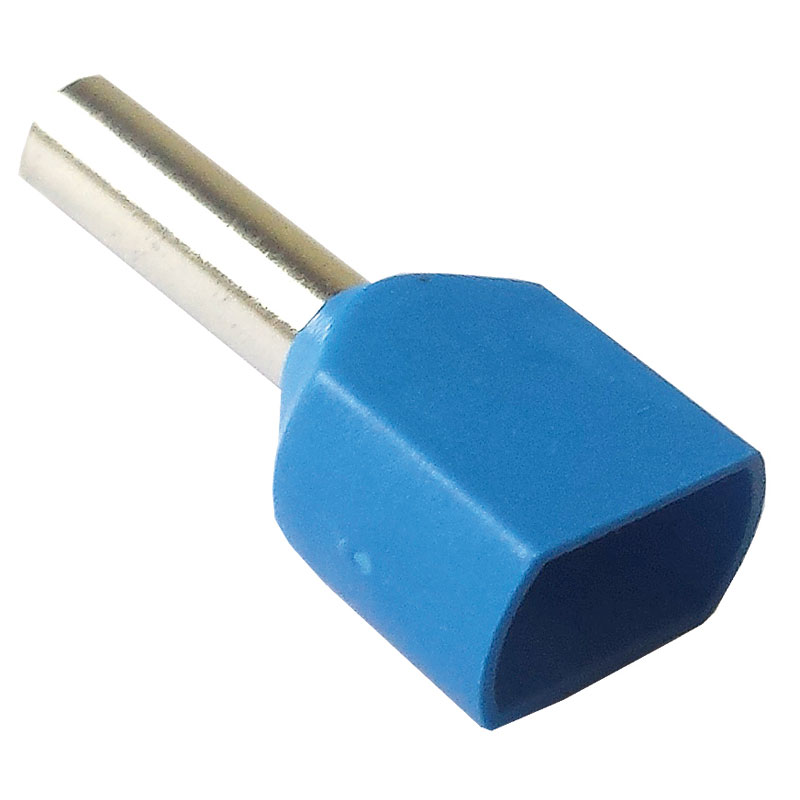 Twin Cd/End Tnl 2.5mm2 x10.0mm Blue Pk100Twin Cord End Terminal Ferrule x100