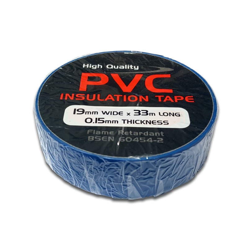 PVC Tape : 19mmx33m Roll - BLUE Pk10