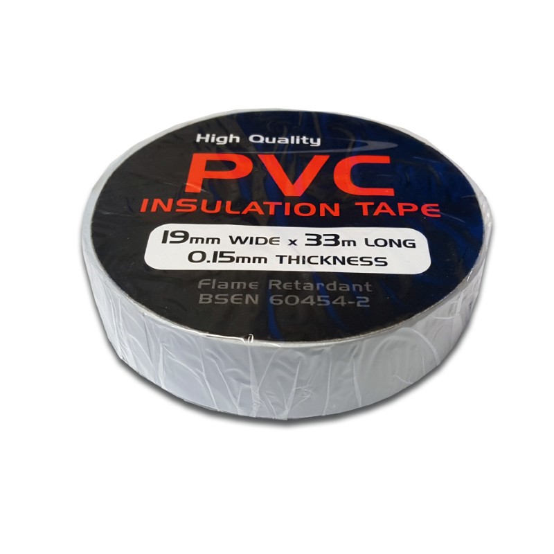 PVC Tape : 19mmx33m Roll - WHITE Pk10