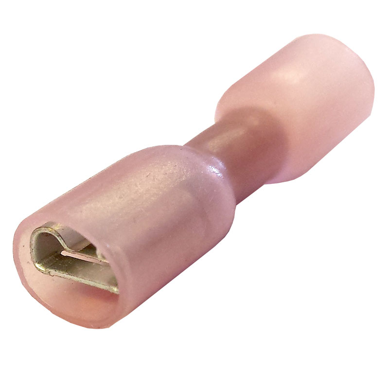 Red H/Shrink Female Spade 6.3mm F/Ins Pk25