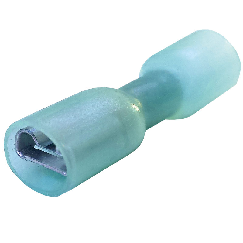 Blue H/Shrink F/mle Spade 6.3mm F/Ins Pk25