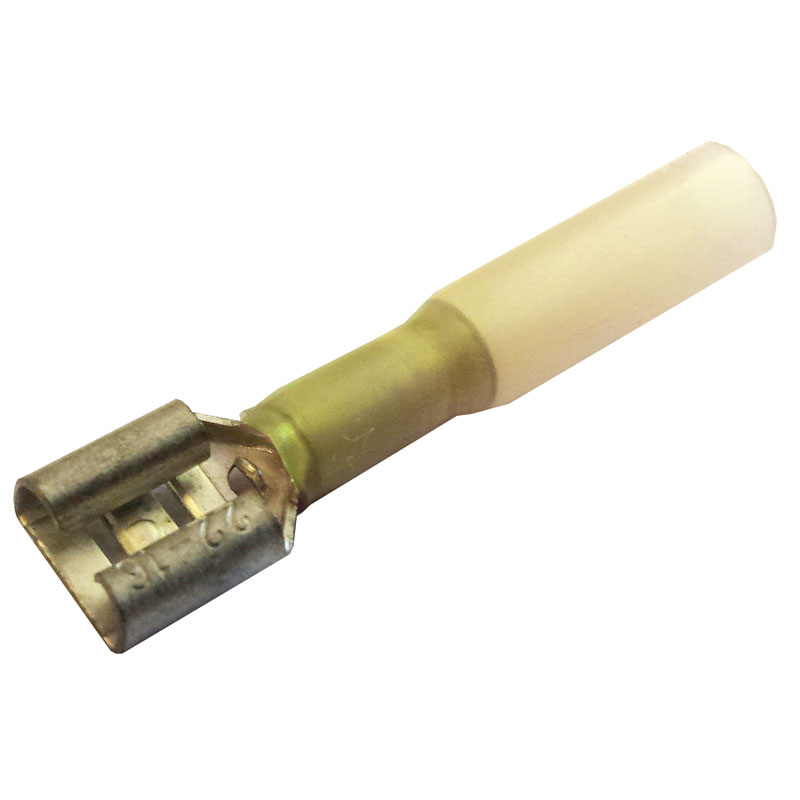 Yellow H/Shrink Female Spade 6.3mm  Pk25