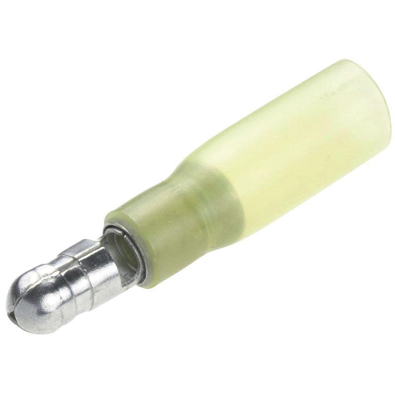 Yellow Heat Shrink Male Bullet 5mm Pk254.0 - 6.0mm2 (12-10 AWG)