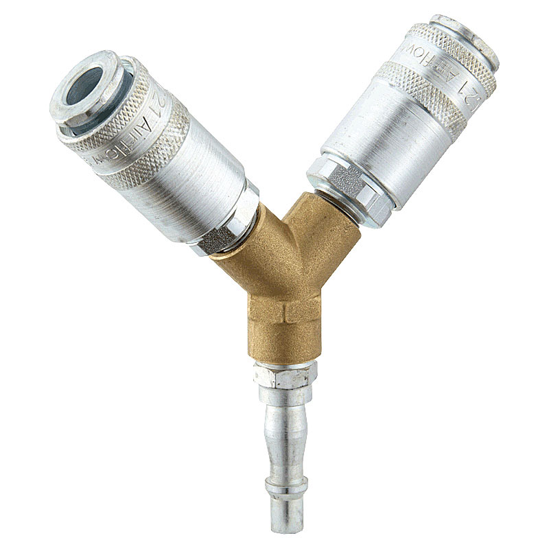 PCL Airflow Twin Coupling 1/4 BSP Pk1