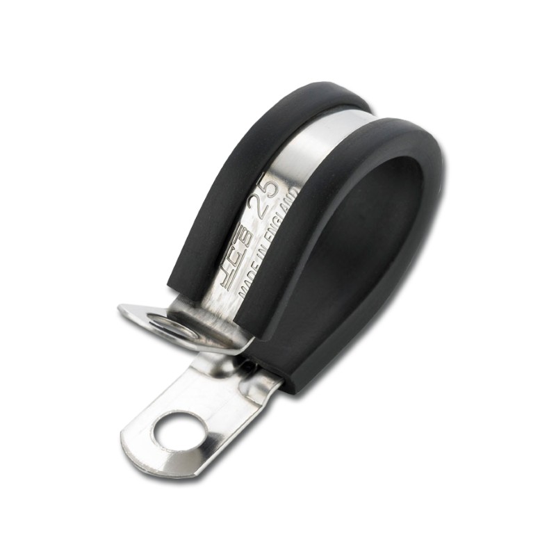 JCS Rubber-lined MS P Clip ( 35mm ) Pk5012mm Band x 6mm Hole