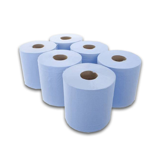 Blue Paper 2Ply Centrefeed 150M Roll Pk62Ply Flat Sheet 180mm x 150M / Roll
