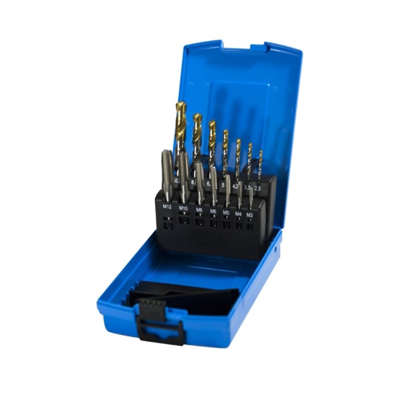 14 Pce Drill & Tap Set M3-M12 / 2.5-10mmStraight Flute Taps