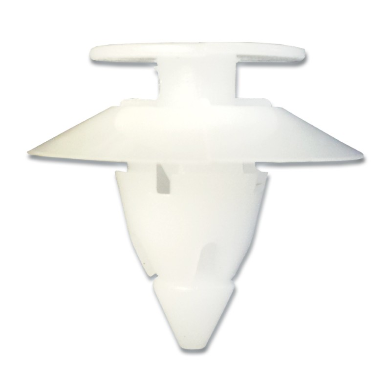 Ford KA White Mudguard Clip Pk5020mm x 13mm x 8mm Stem Diam.