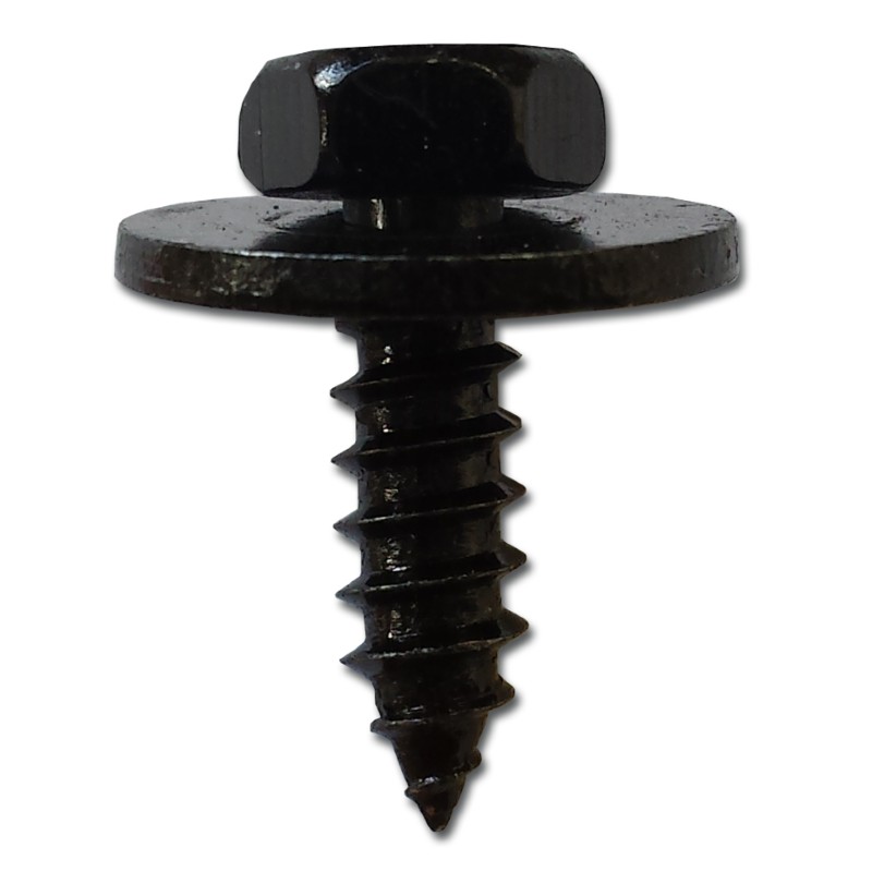 Body Screw c/w Washer Black Finish Pk5019mm Thread Length x 6.3mm Thread