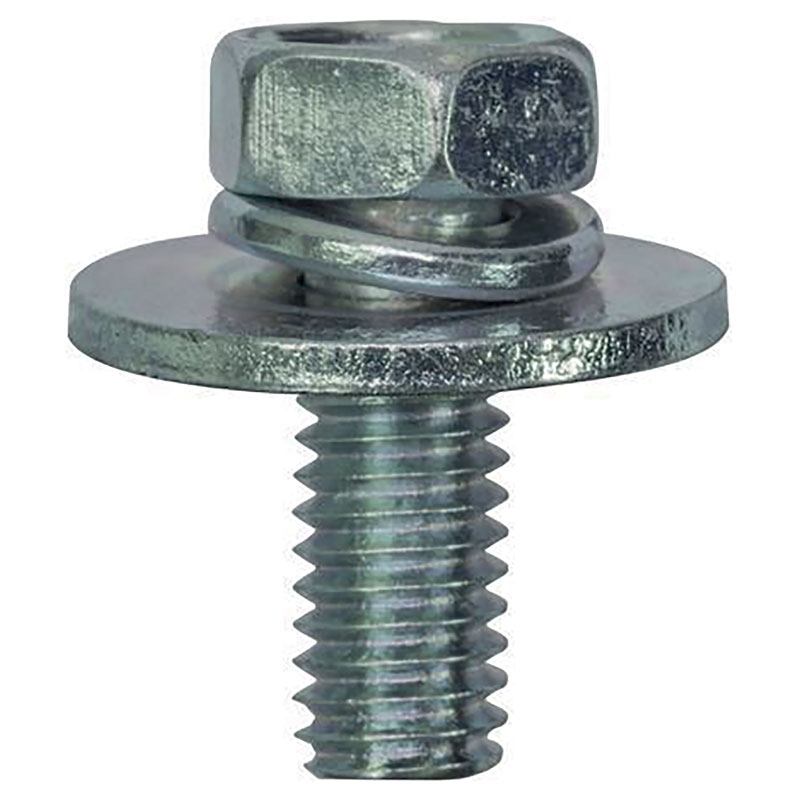SEMS Bolt c/w Washer BZP Pk50M8 Thread x 20mm Stem
