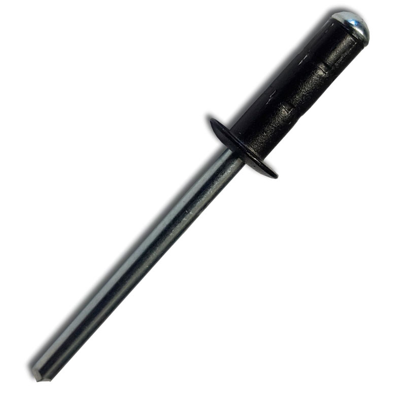 Std Flange Black Rivets 3.2 x 8mm Pk100