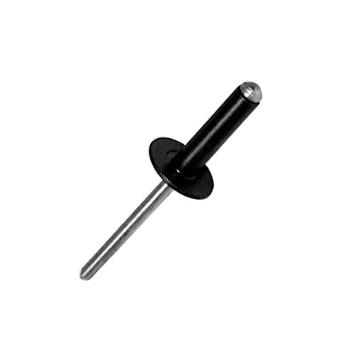 Large Flange Black Rivets 4.0 x 10mm Pk100