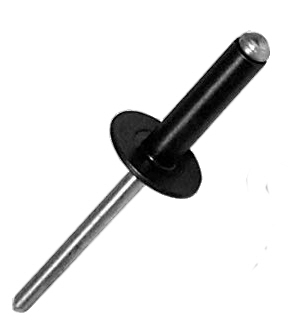 Large Flange Black Rivets 4.8 x 18mm Pk100