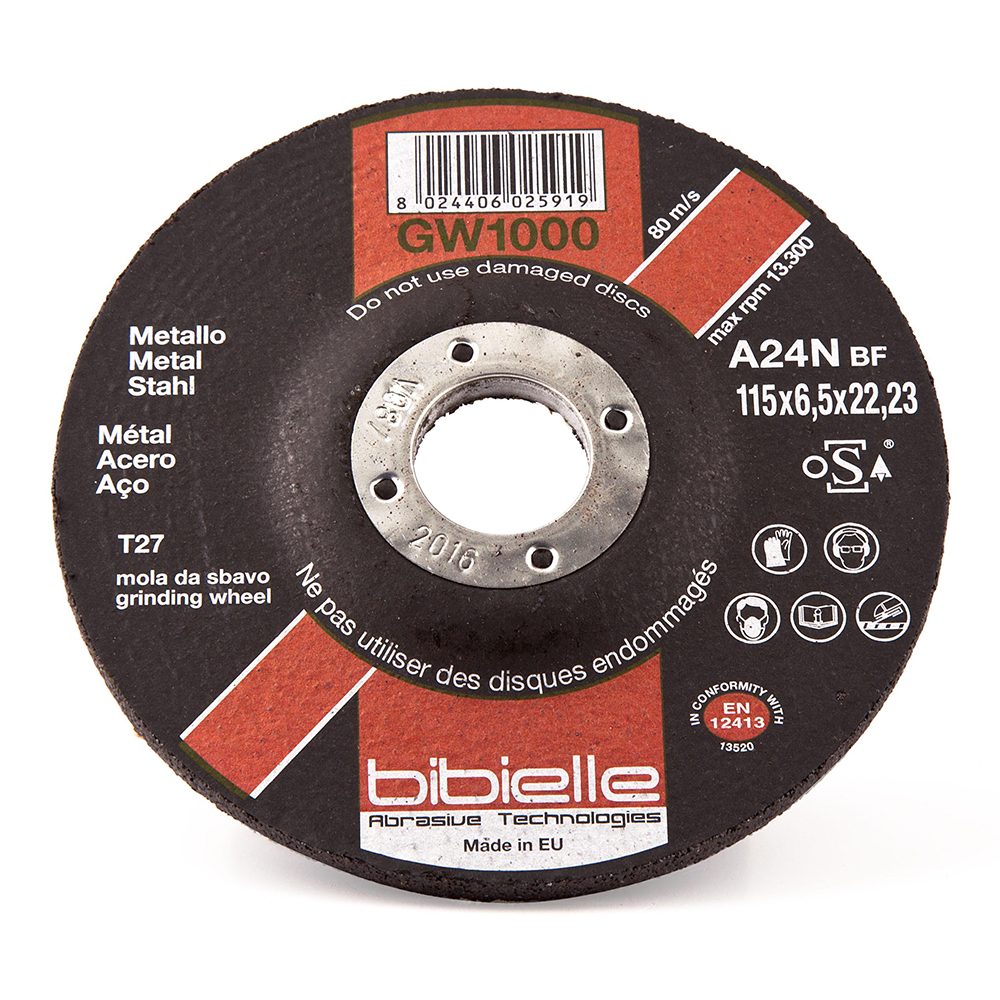 Metal Grinding Disc 100x6.5x16mm Pk5