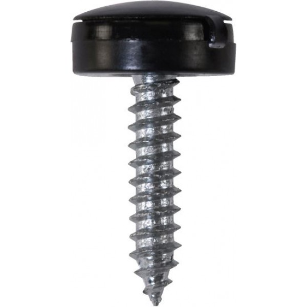Black Flip Top Number Plate Fixings Pk100Includes Self Tappers