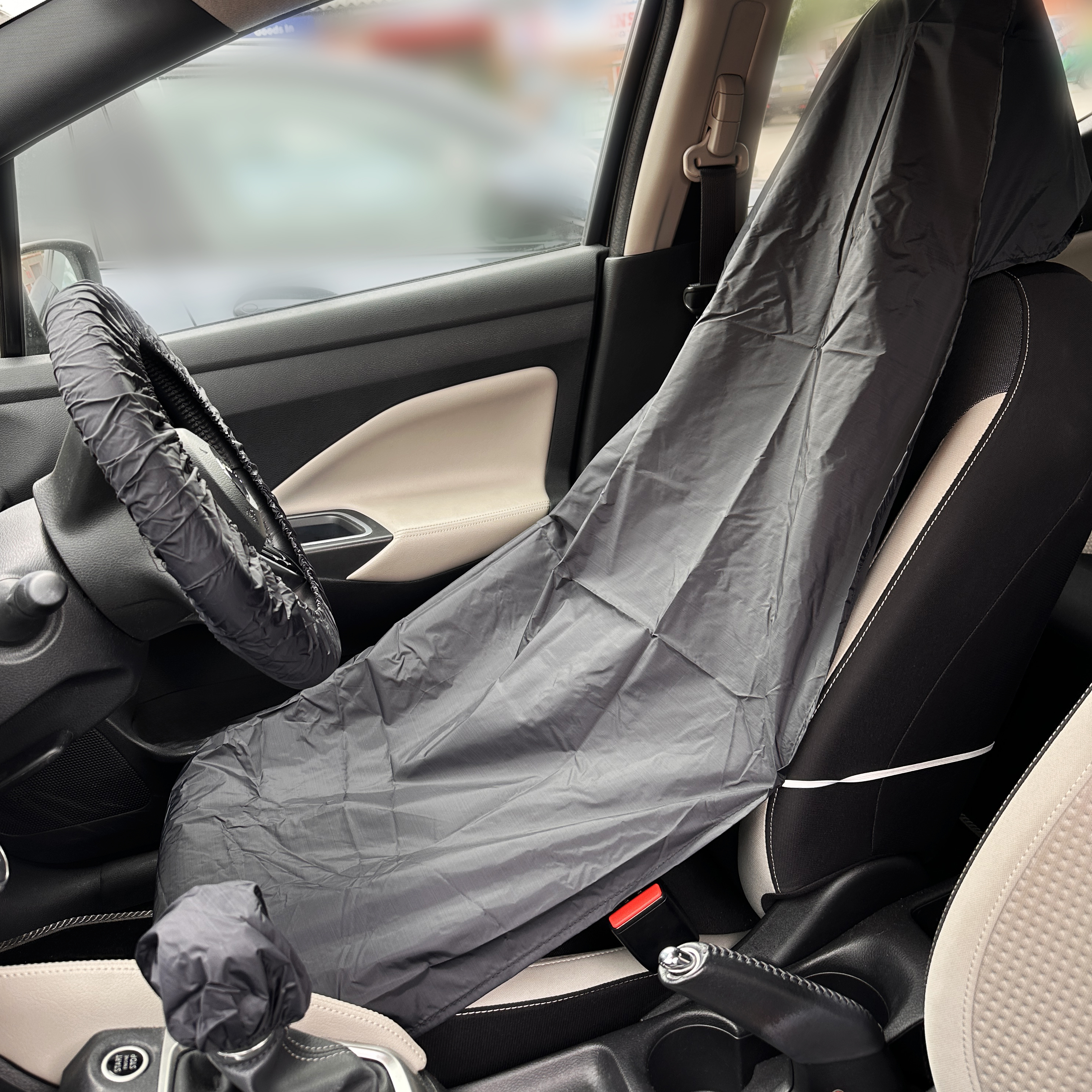 3 Piece Car Interior Cover SetSeat Stering Wheel Gear Lever