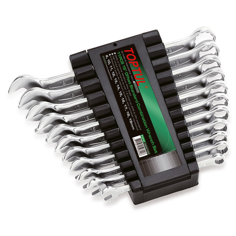 11pc 15 Deg Standard Combi Wrench Set 810111213141516171819mm