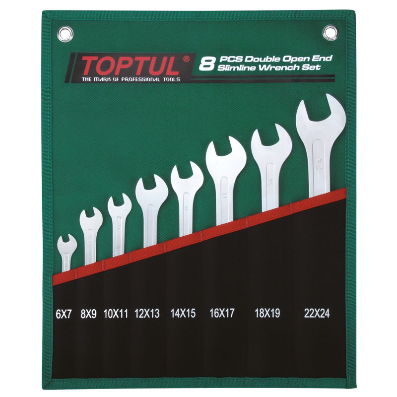 8 Pc Dble O/End Slimline Wrench Set 6-24mm