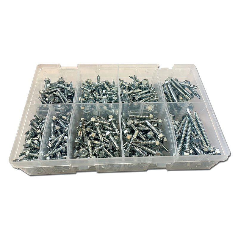 Asstd Hex Head Self-Drill Screws Box400pc