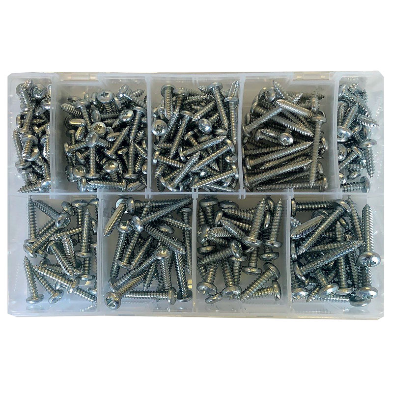 Asst Pozi Pan Self Tappers #10-14 Box300pc