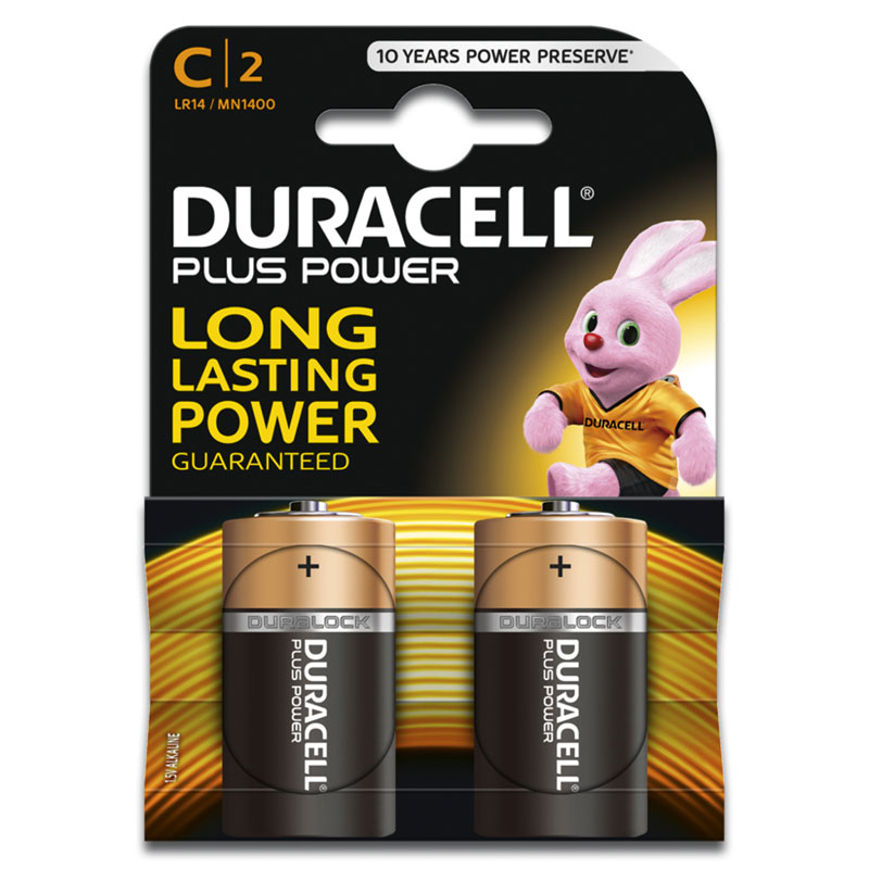 Duracell Plus C Cell Battery Box10x Pk2