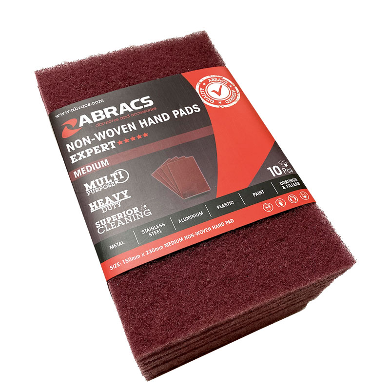 Non-Woven Hand Pad - Maroon/Medium Pk10