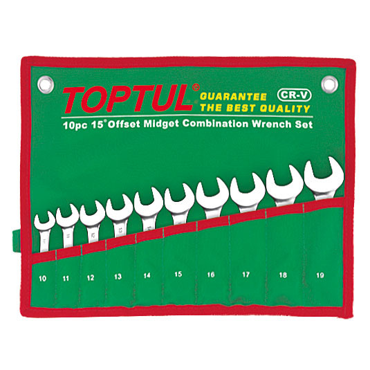Midget Combi Wrench Set 15D O/S 10-19mm