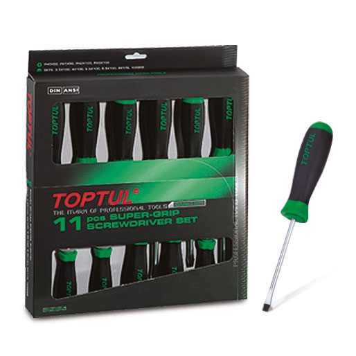 11 Pce Slotted & Phillips SuperGrip SD Set