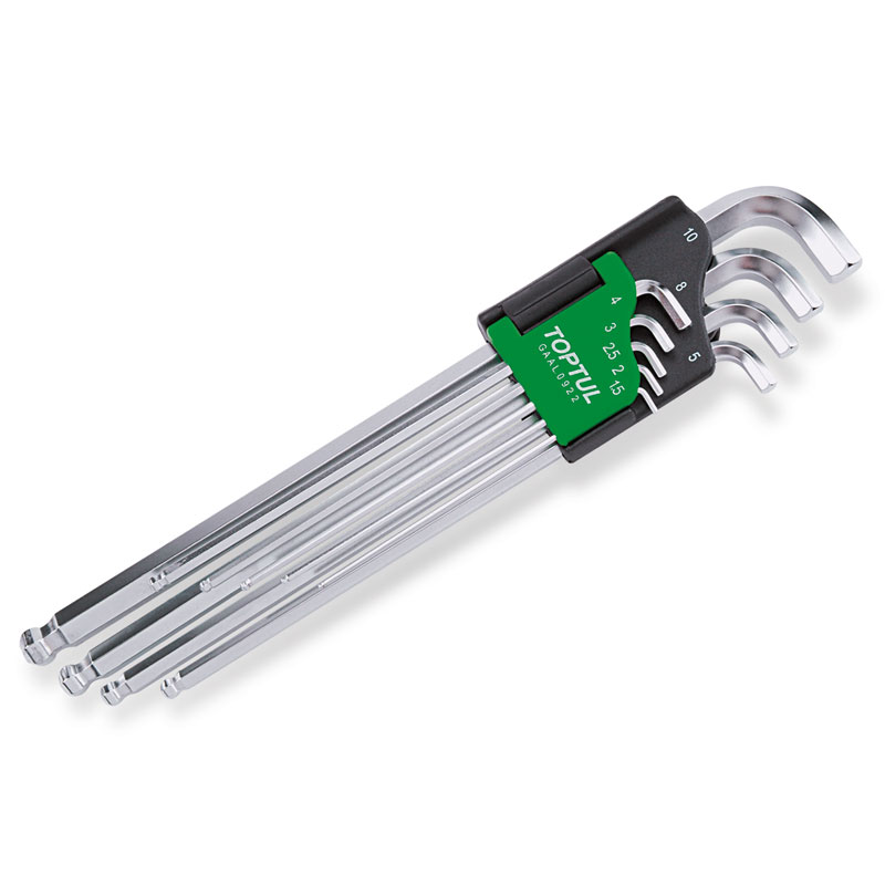 9 Pce Extra Long Ball End & Short Neck HexKey Wrench Set