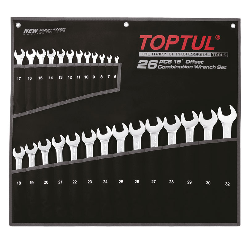 26pc 15 Deg Standard Combi Wrench Set678910111213141516171819