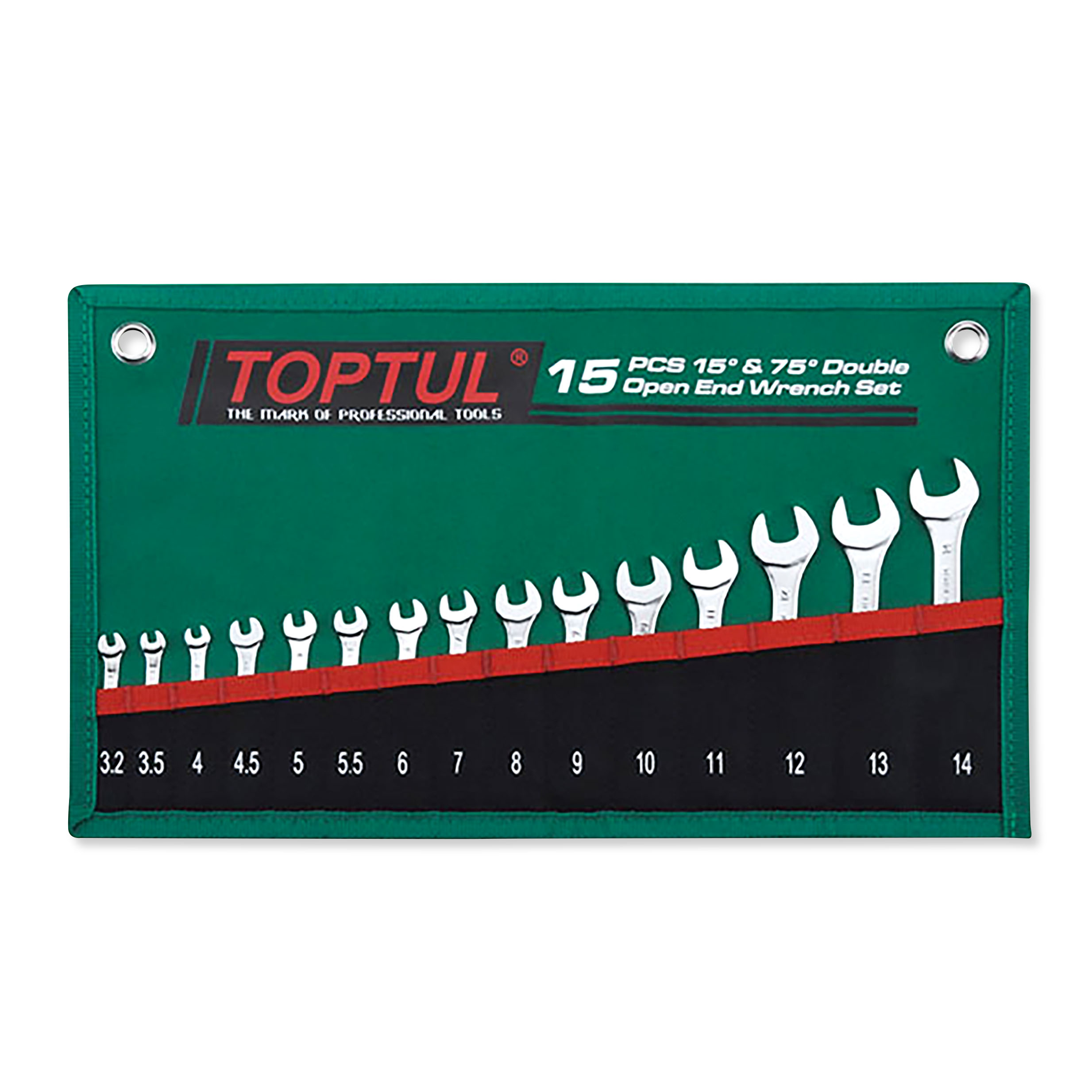 15Pc Dbl O/End 15&75 Deg Wrch Set 3.2-14mm