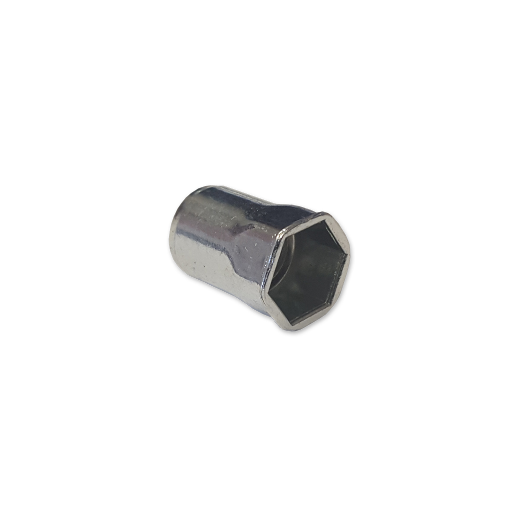 M6 Half Hex Threaded Insert Pk50Zinc Plated Steel