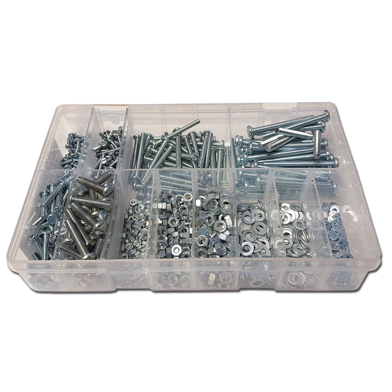 Asstd Pan Head MC Screws & Fastns Box840pc
