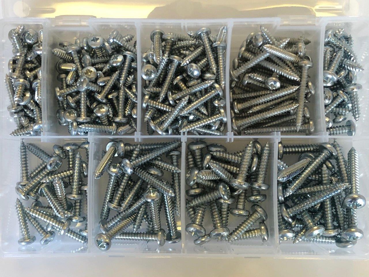 Asst Pozi Pan Self Tappers #10-14 Box300pc