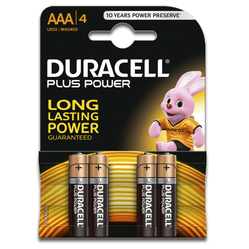 Duracell Plus AAA Cell Battery Box10x Pk4